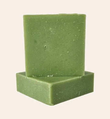 Aryabhoomi Naturals Neem Soap with neem fruits and leaves on a white background